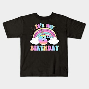 I'M 6 Years Old It'S My 6Th Birthday Tie Dye Rainbow Kids Kids T-Shirt